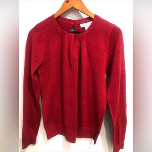 Liz Claiborne Women’s Red Sparkle Metallic Blouse Sweater NWT  Size S
